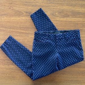 Banana Republic Sloan Navy Diamond Patterned Pants